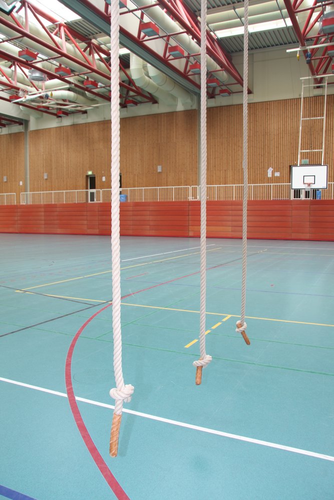 Sporthalle Basketballfeld Leer Vogelperspektive